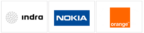 Logos de Indra Nokia y Orange